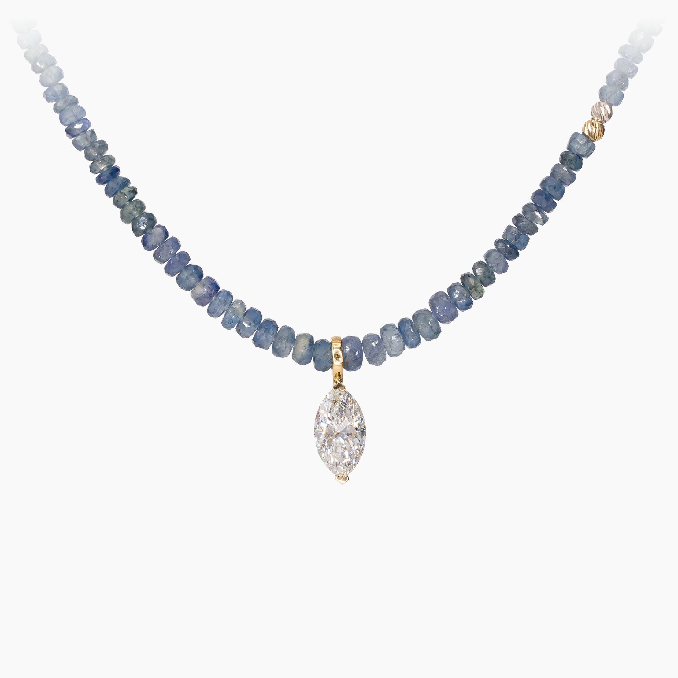 שרשרת ספיר ויהלום מרקיזה - ונאו