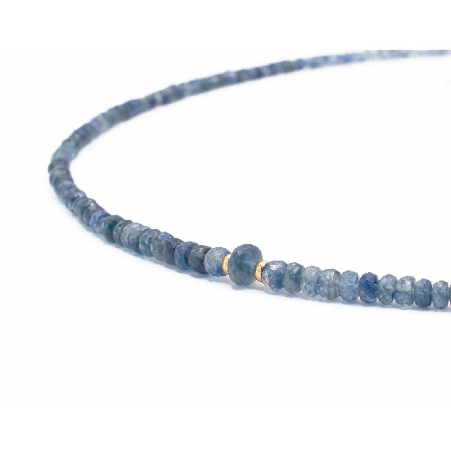 Sapphire and gold bead necklace - Playa Venao