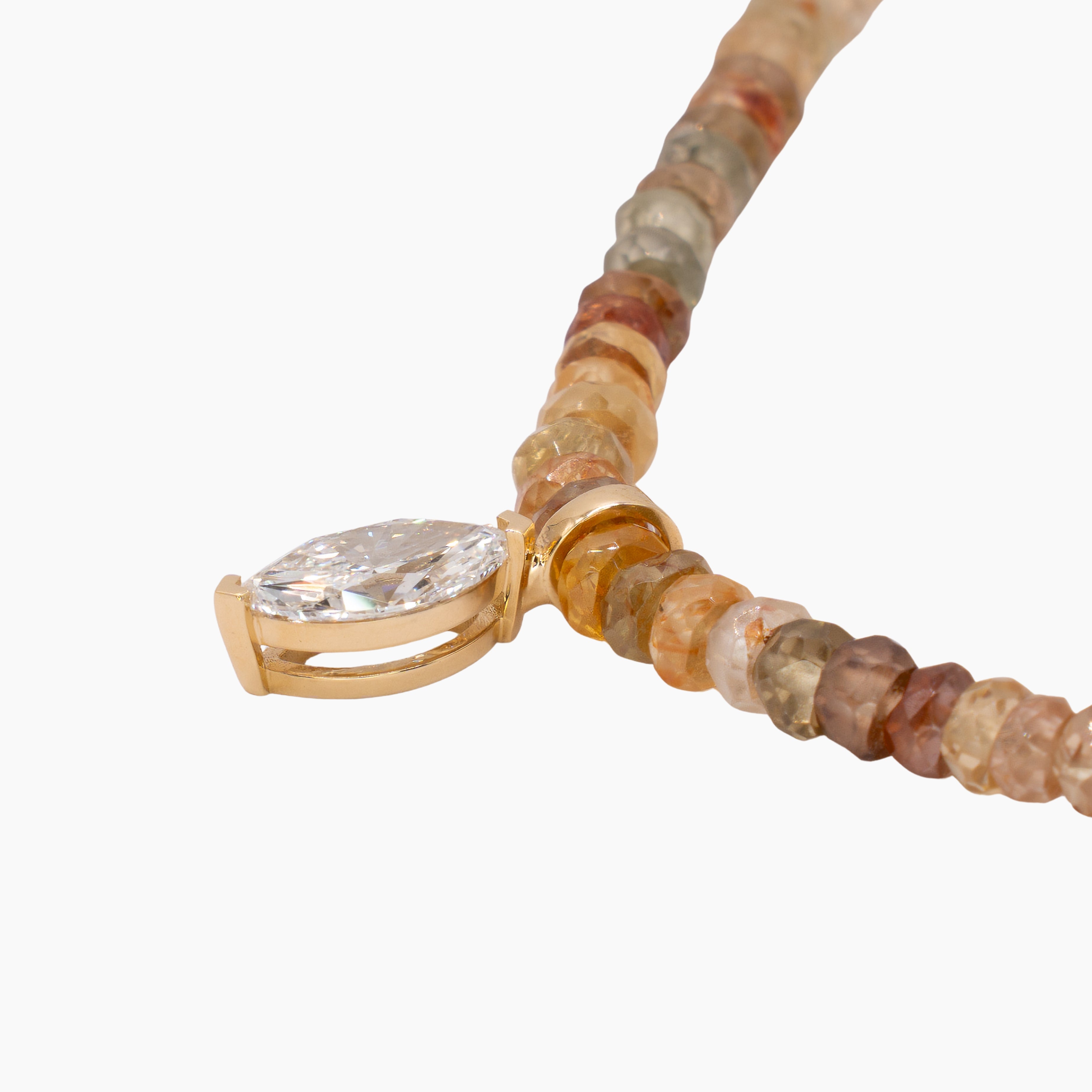 שרשרת זרקונים טבעיים ויהלום - טאטקואה