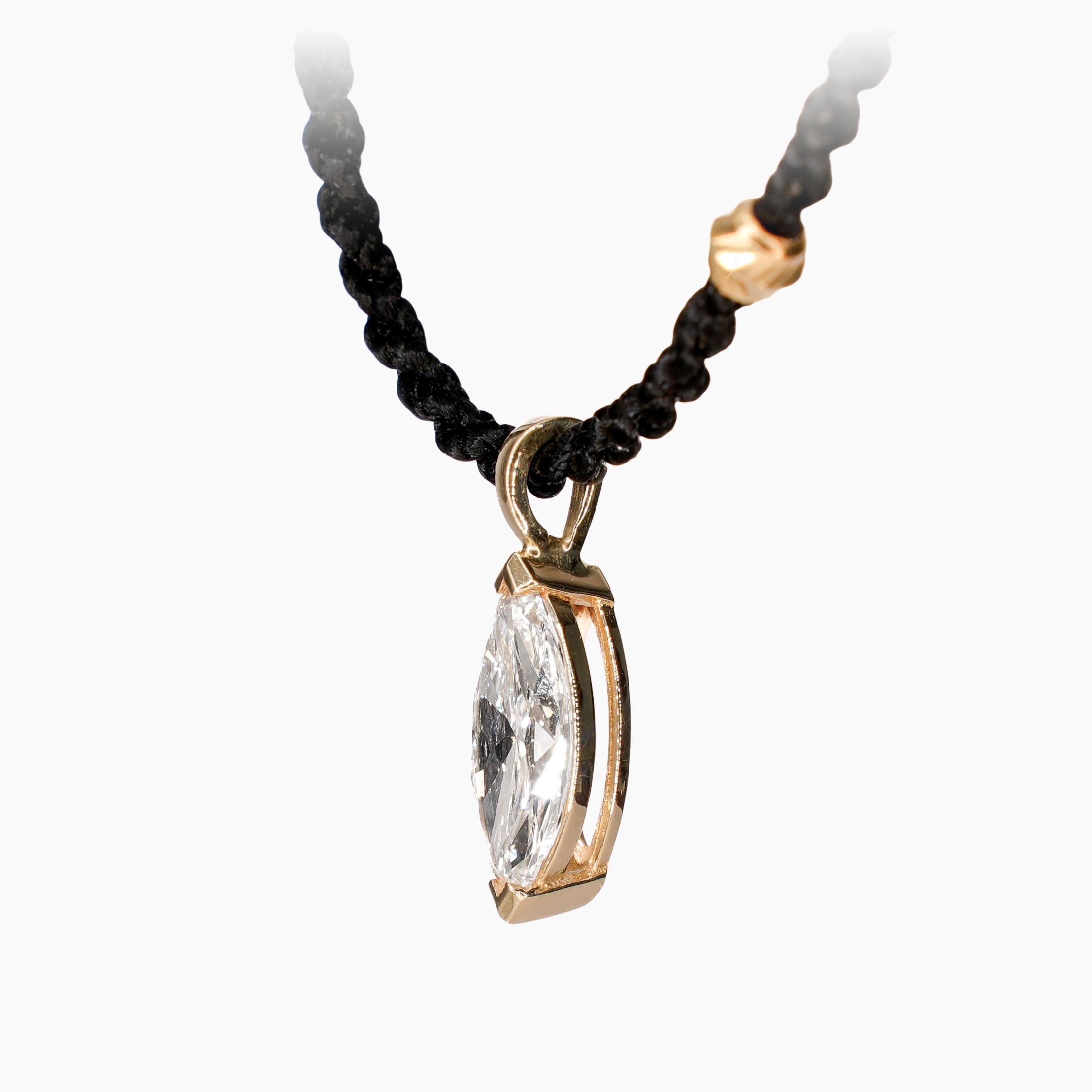 Diamond necklace on black string - Arenal