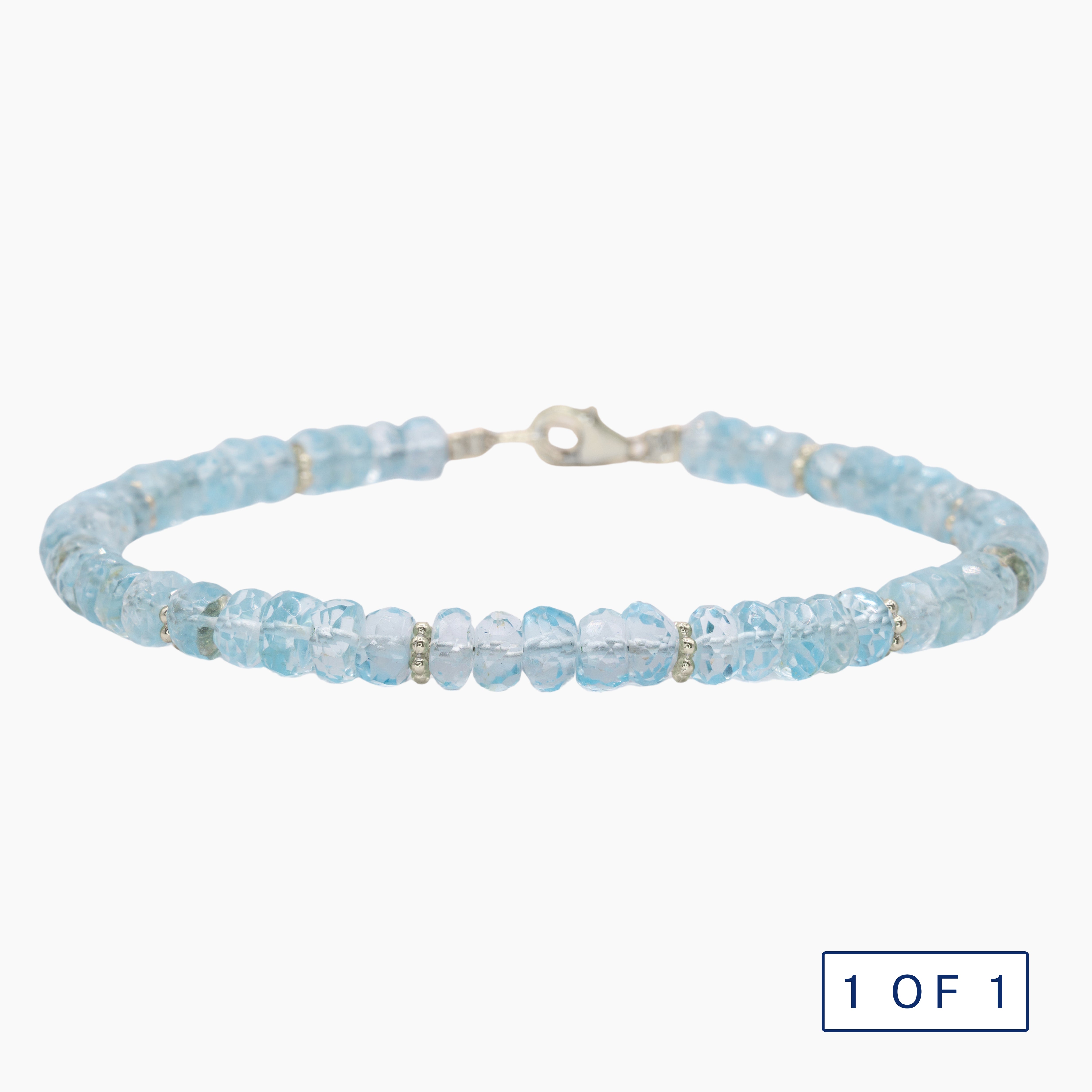 צמיד בלו טופז וחרוזי זהב - ספאטייה