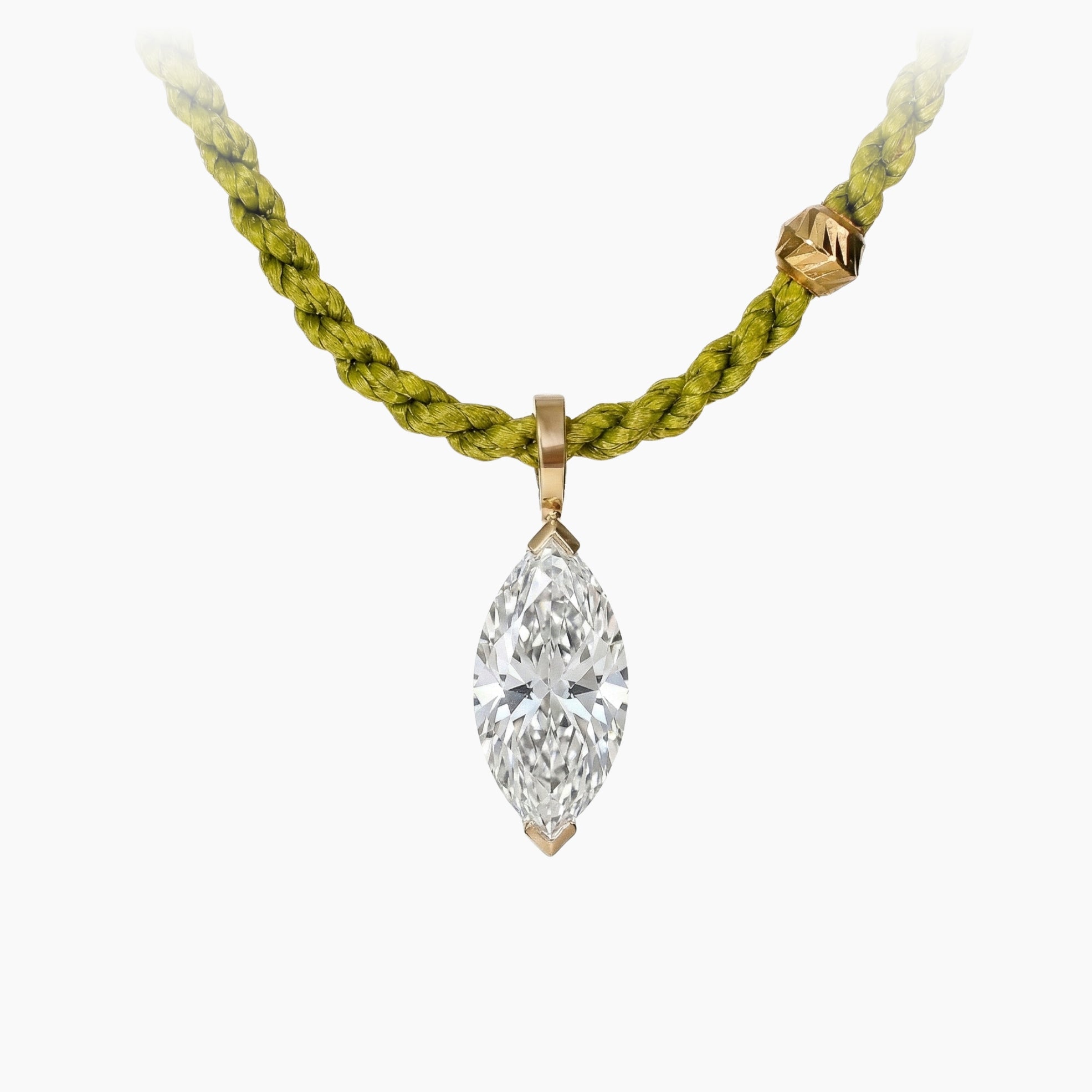 Diamond necklace on black string - Arenal