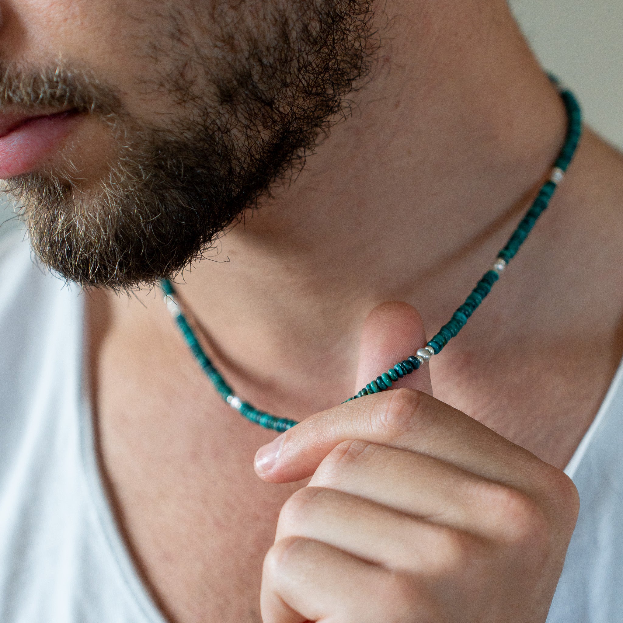 Turquoise and pearl necklace - El Sunzal