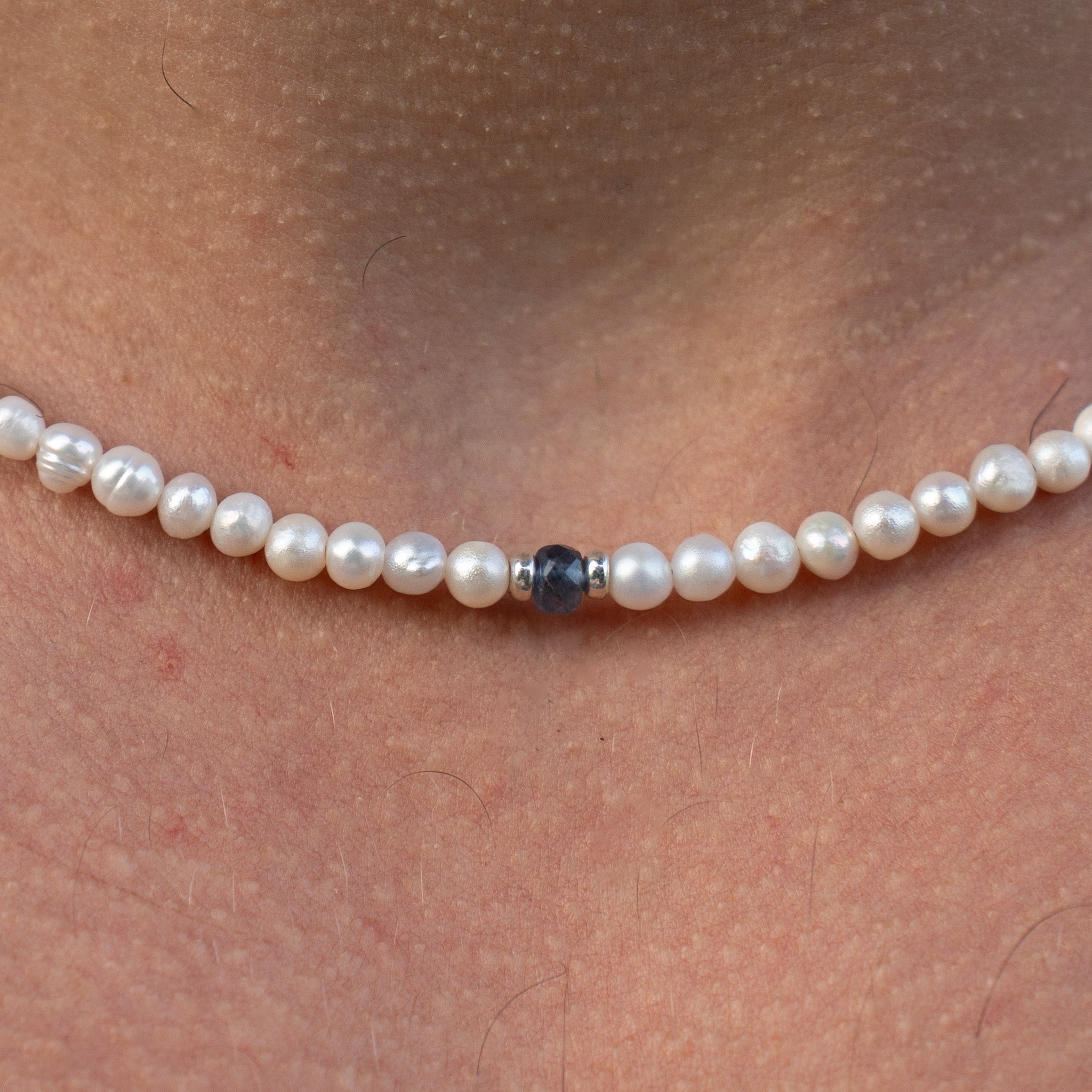 Pearl and sapphire necklace - Del Rey