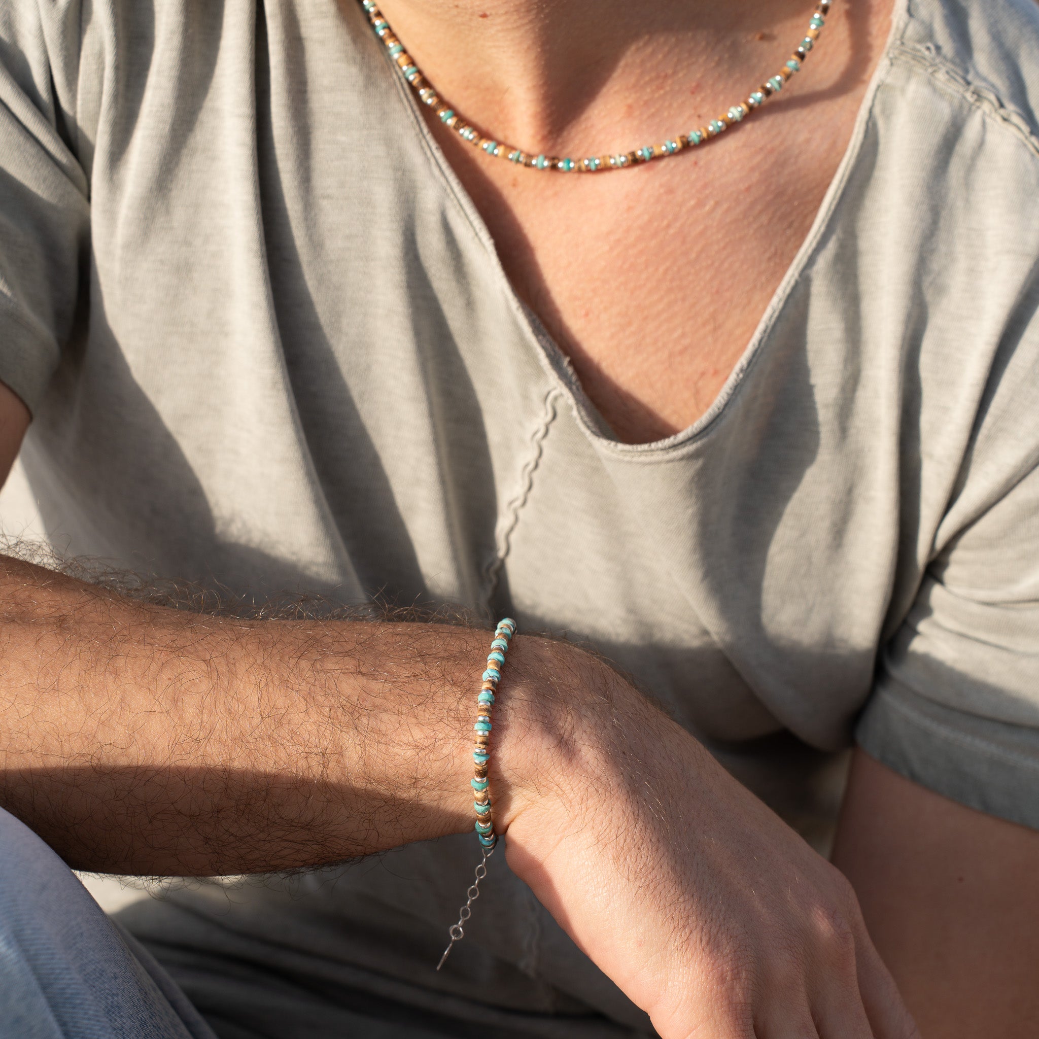 צמיד טורקיז וקוקוס טבעי - טולום