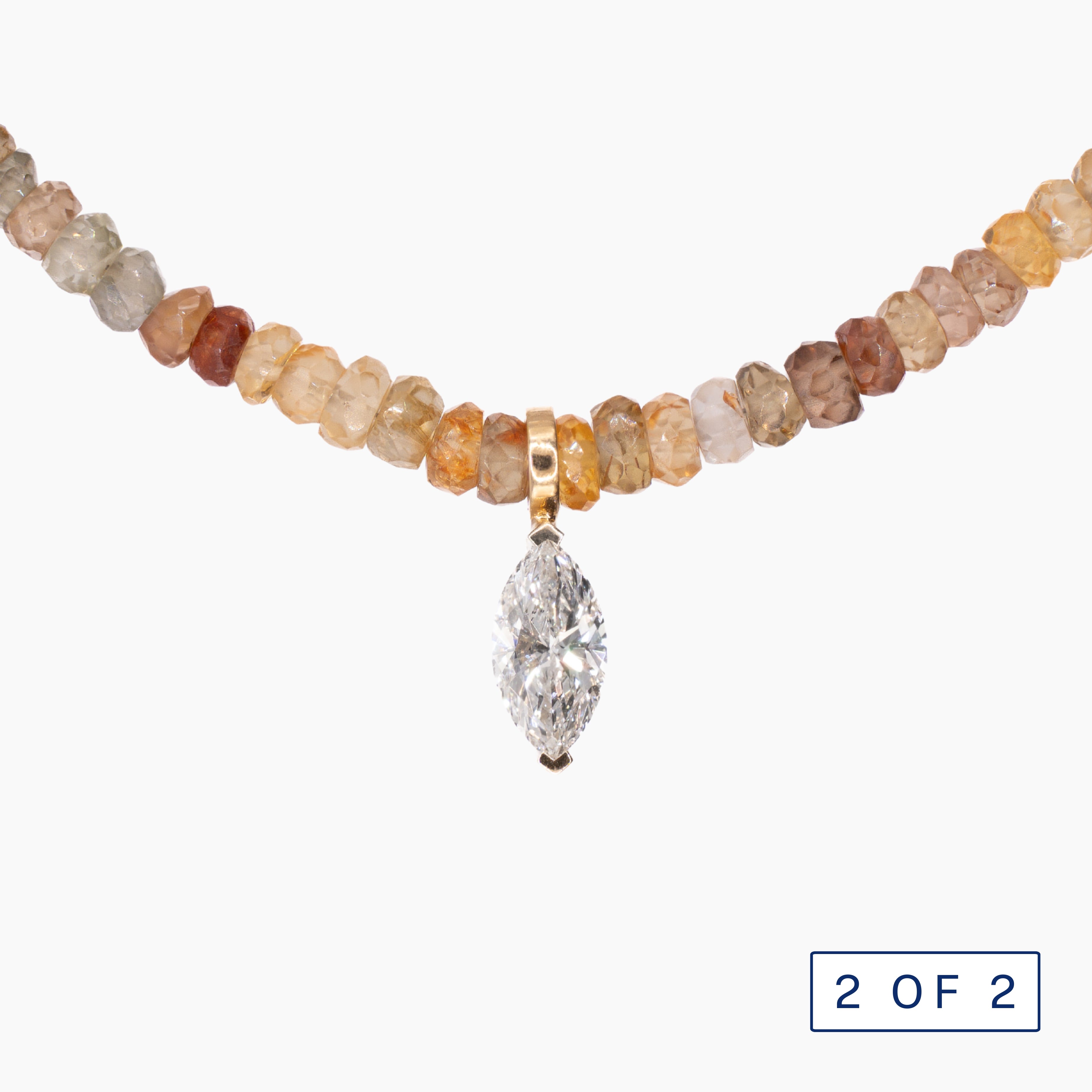 שרשרת זרקונים טבעיים ויהלום - טאטקואה