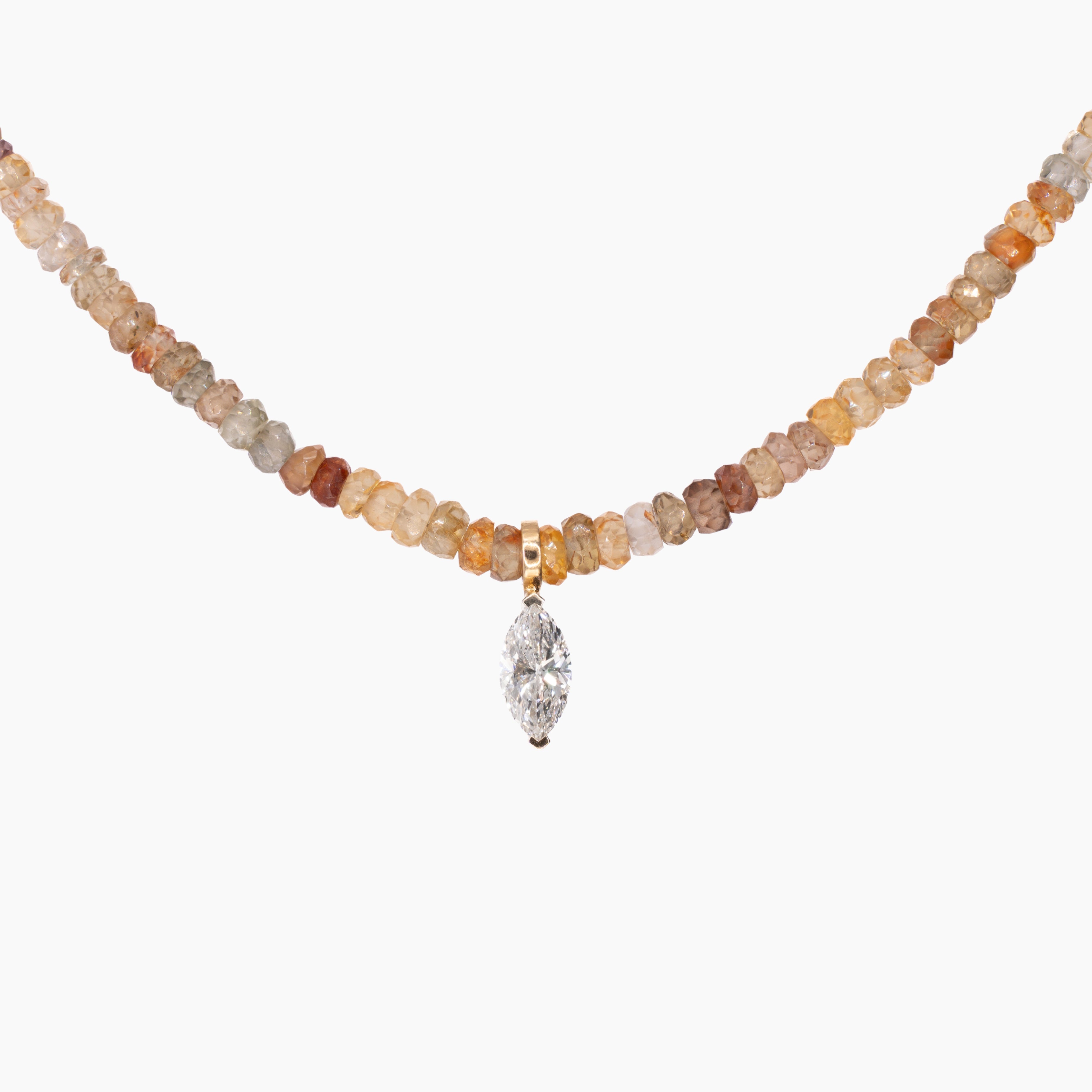 שרשרת זרקונים טבעיים ויהלום - טאטקואה