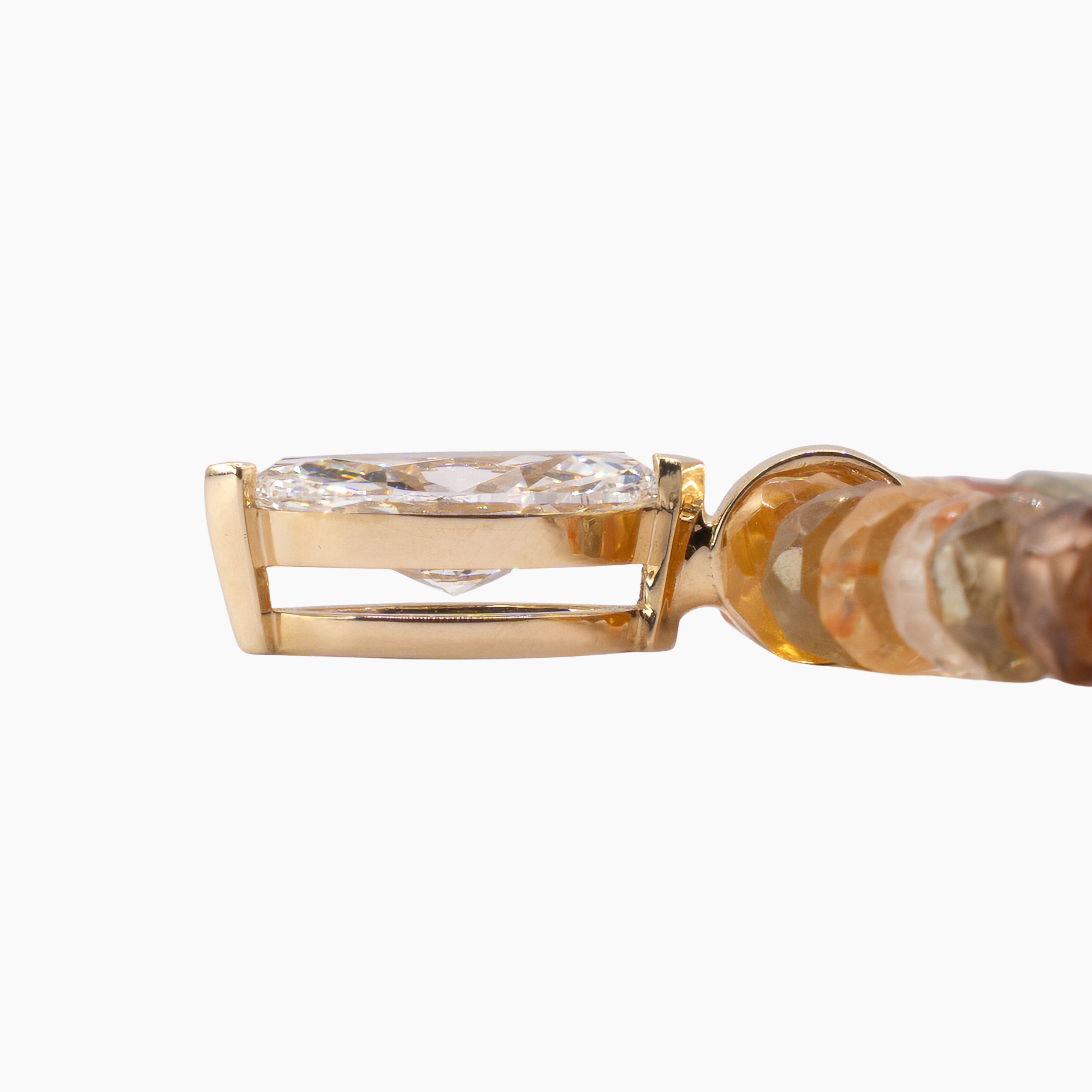 שרשרת זרקונים טבעיים ויהלום - טאטקואה