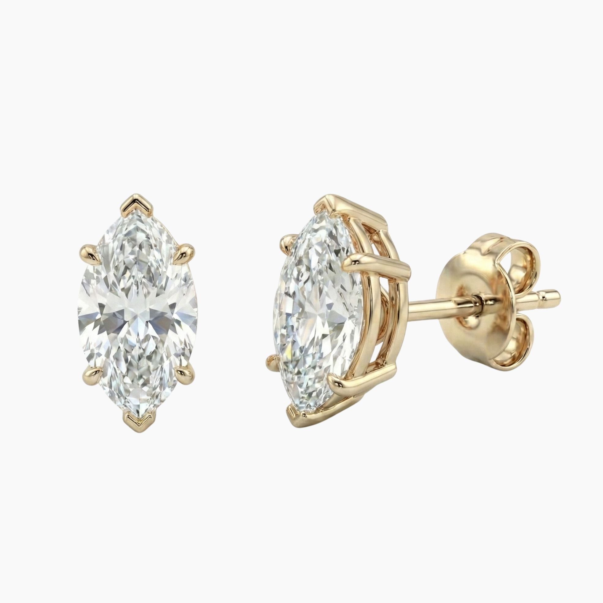 עגילי יהלום מרקיזה