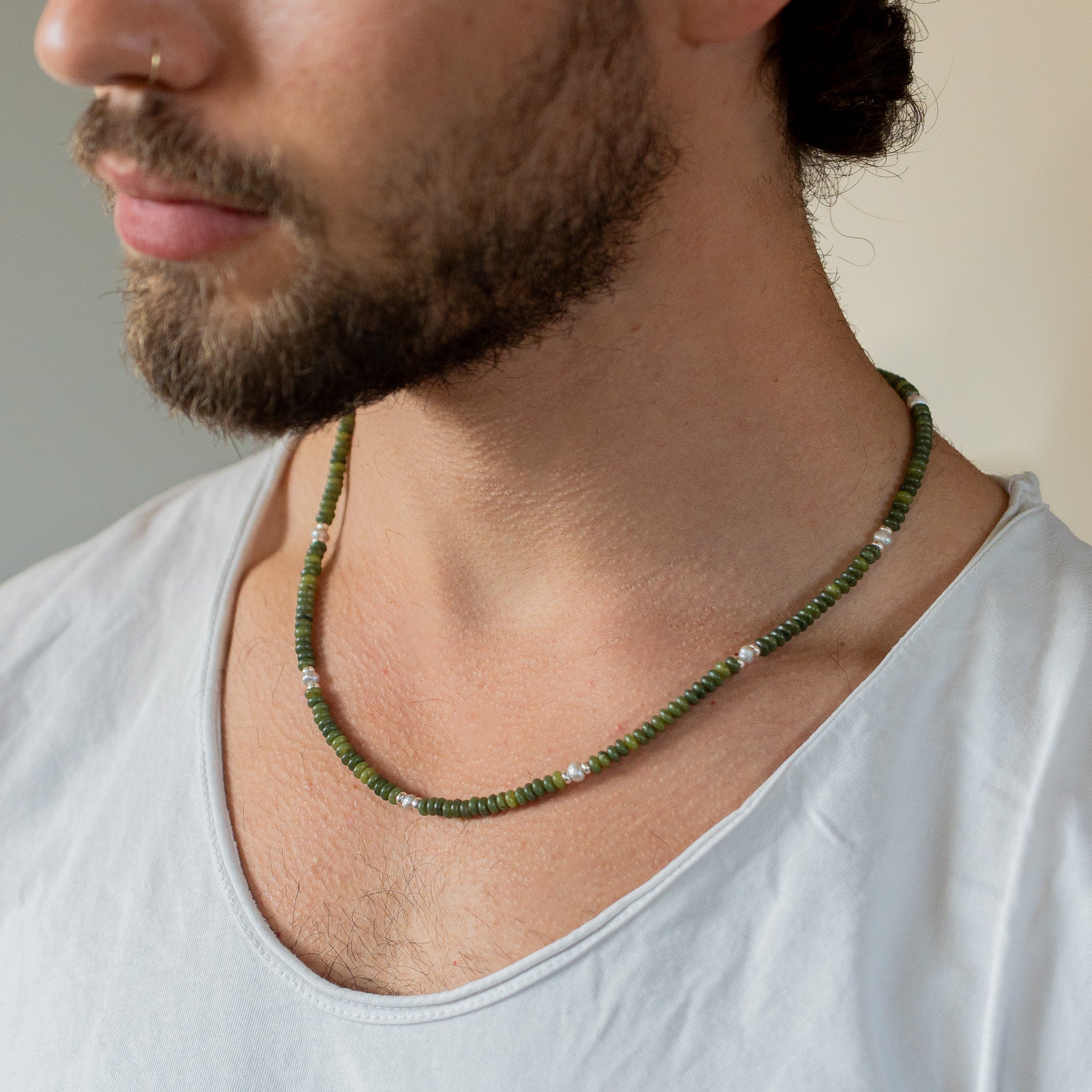Jade and Pearl Necklace - El Zonta
