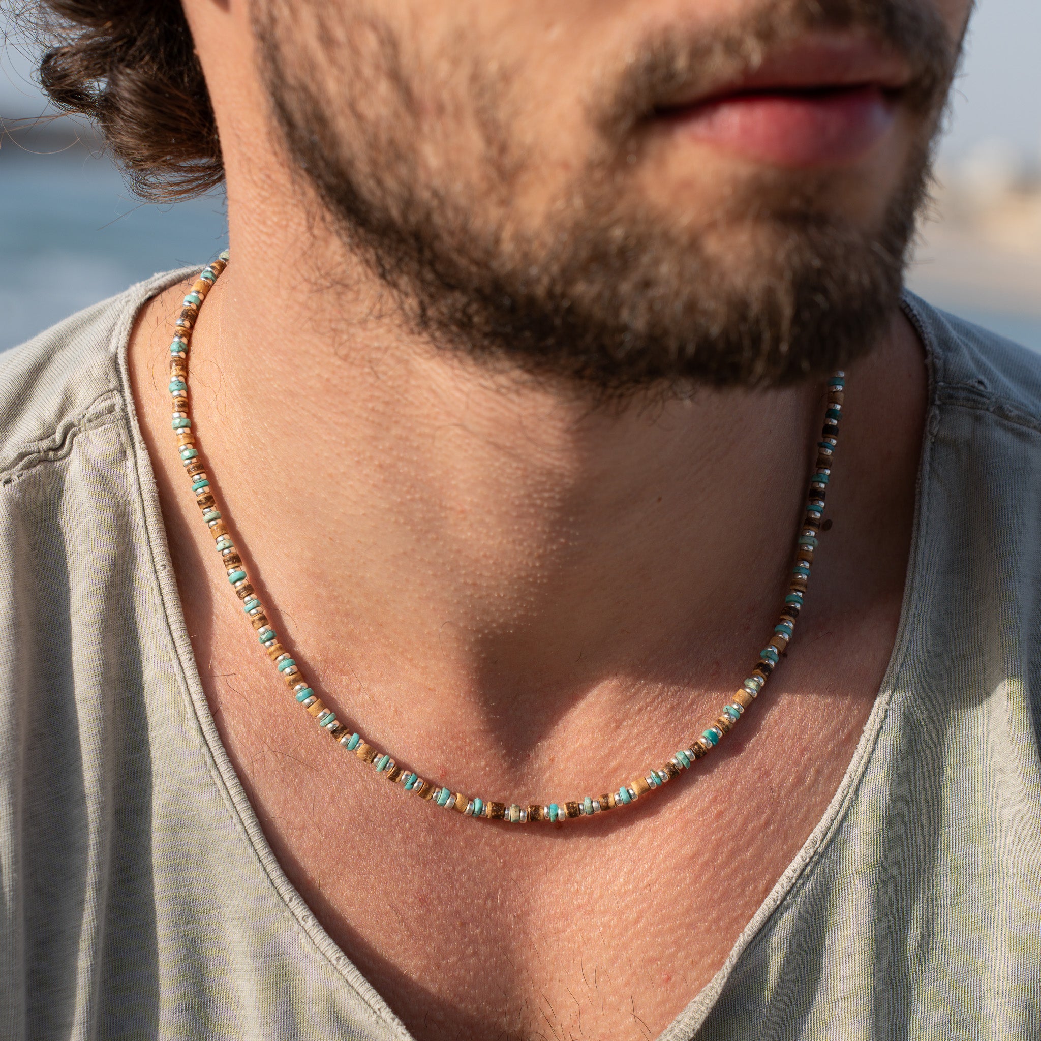 Turquoise and pearl necklace - El Sunzal